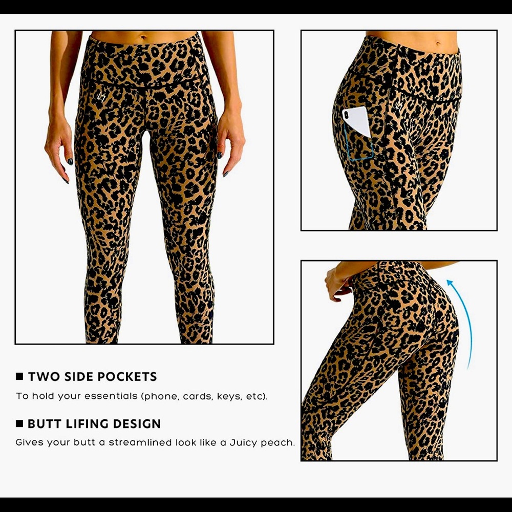 FITTIN Yoga Leggings with Pockets -Printed Leopard